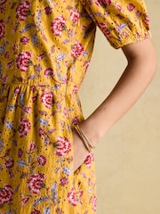 Joules Harlow Yellow Floral Broderie Dress - Image 3 of 10
