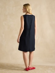Joules Delphine Navy Shift Dress With Linen - Image 2 of 6