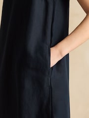 Joules Delphine Navy Shift Dress With Linen - Image 4 of 6