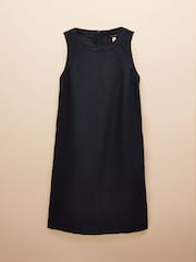 Joules Delphine Navy Shift Dress With Linen - Image 6 of 6