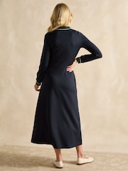 Joules Juliet V-Neck Navy Long Sleeve Ponte Maxi Dress - Image 2 of 7