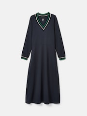 Joules Juliet V-Neck Navy Long Sleeve Ponte Maxi Dress - Image 7 of 7