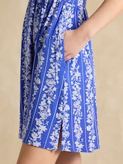 Joules Nia Blue Jersey V-Neck Dress - Image 5 of 7