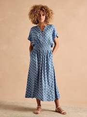 Joules Rosie Blue Midi Dress - Image 1 of 11