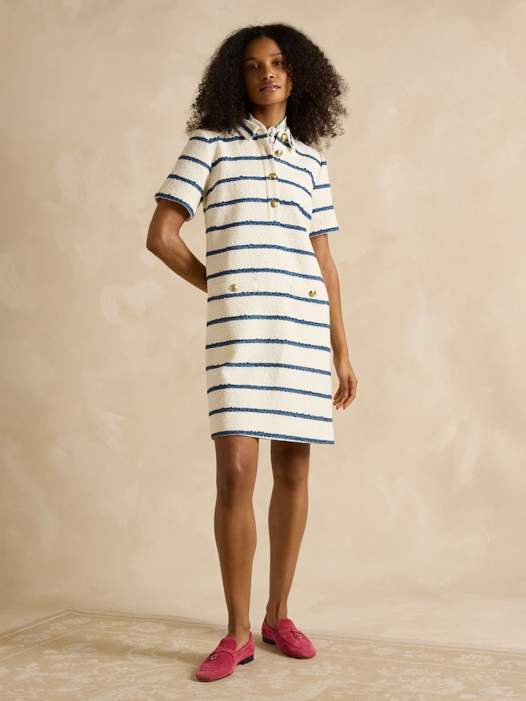 Joules Odette Stripe Boucle Shift Dress - Image 1 of 6