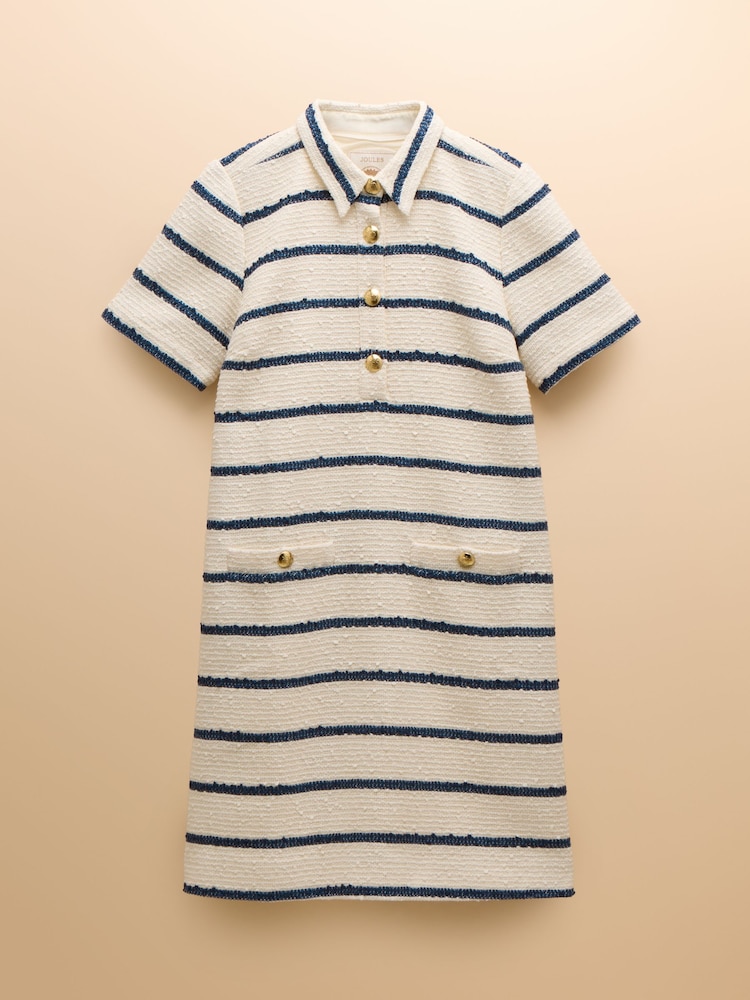 Joules Odette Stripe Boucle Shift Dress - Image 6 of 6