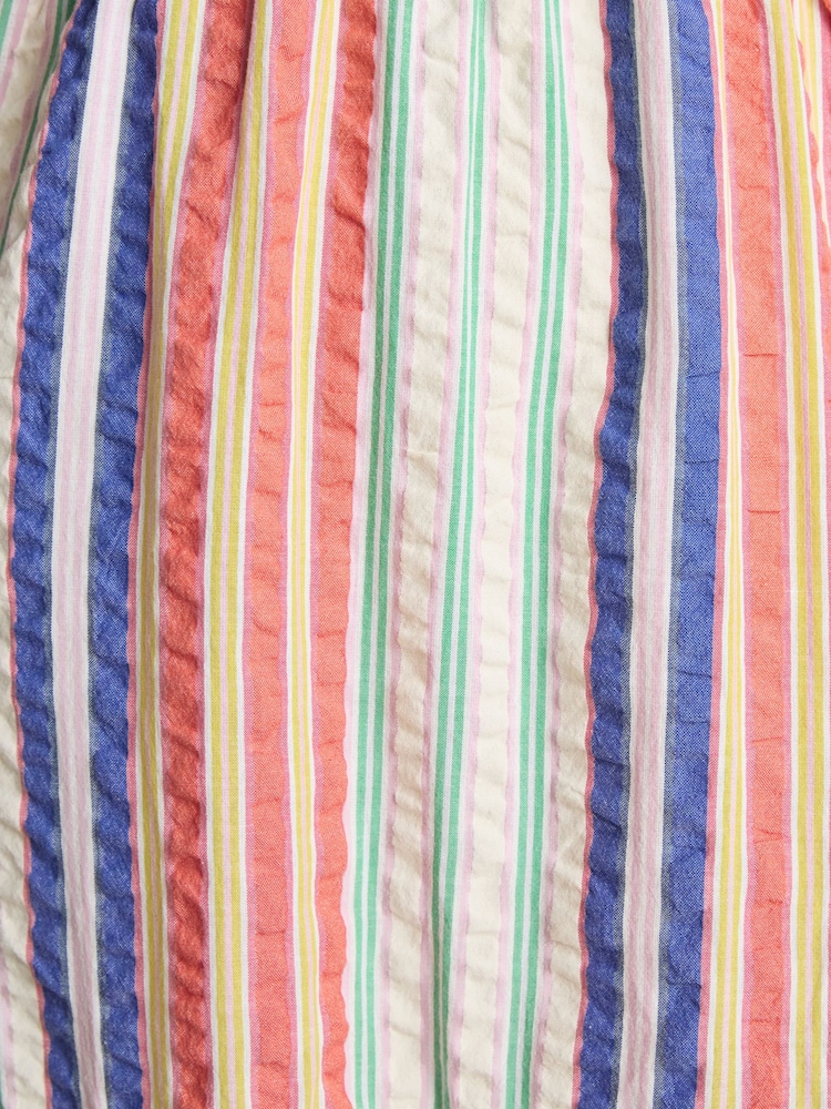 Joules Kiera Red Striped Tiered Summer Dress - Image 7 of 8