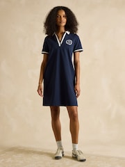 Joules Evie Navy Jersey Dress - Image 4 of 6