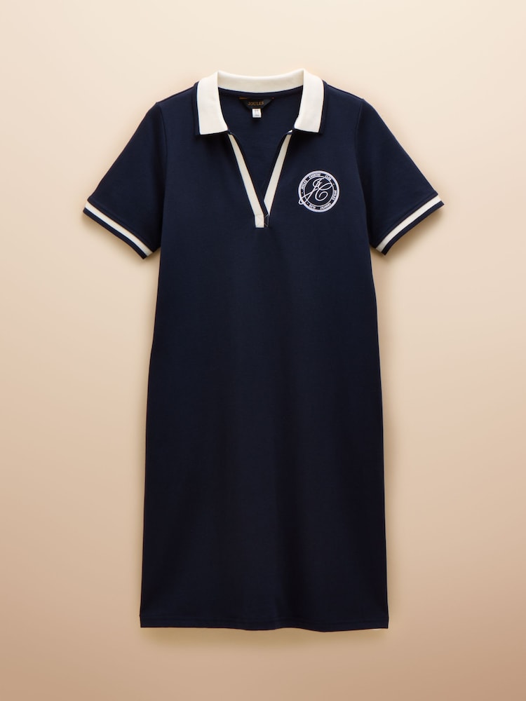 Joules Evie Navy Jersey Dress - Image 6 of 6