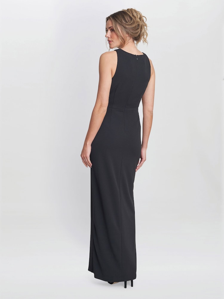 Gina Bacconi Esmeralda Sleeveless Column Maxi Black Dress - Image 2 of 6