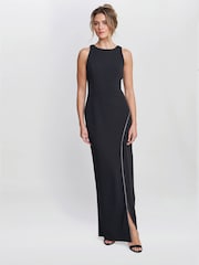 Gina Bacconi Esmeralda Sleeveless Column Maxi Black Dress - Image 3 of 6