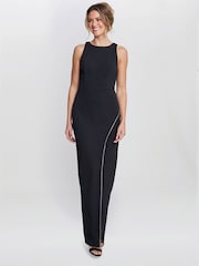 Gina Bacconi Esmeralda Sleeveless Column Maxi Black Dress - Image 5 of 6