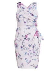 Gina Bacconi Pink Evelina Petite Printed Dress With Hip Detail - Image 5 of 5