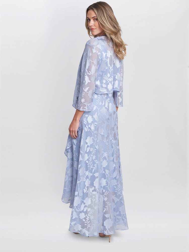 Gina Bacconi Blue Barbara Midi Dress With Cascade Jacket - Image 2 of 6