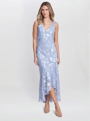 Gina Bacconi Blue Barbara Midi Dress With Cascade Jacket - Image 5 of 6