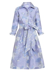 Gina Bacconi Blue Lauren Jacquard Shirt Dress - Image 6 of 6