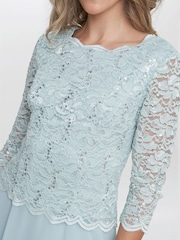 Gina Bacconi Rona Midi Dress With Lace Bodice & Chiffon Skirt - Image 4 of 6