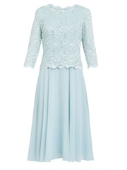Gina Bacconi Rona Midi Dress With Lace Bodice & Chiffon Skirt - Image 6 of 6