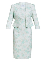 Gina Bacconi Blue Eva Floral Jacquard Dress - Image 6 of 6