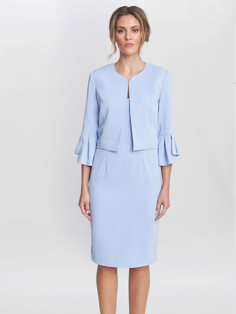 Gina Bacconi Blue Melissa Crepe Dress - Image 1 of 8