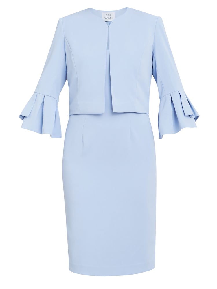 Gina Bacconi Blue Melissa Crepe Dress - Image 8 of 8