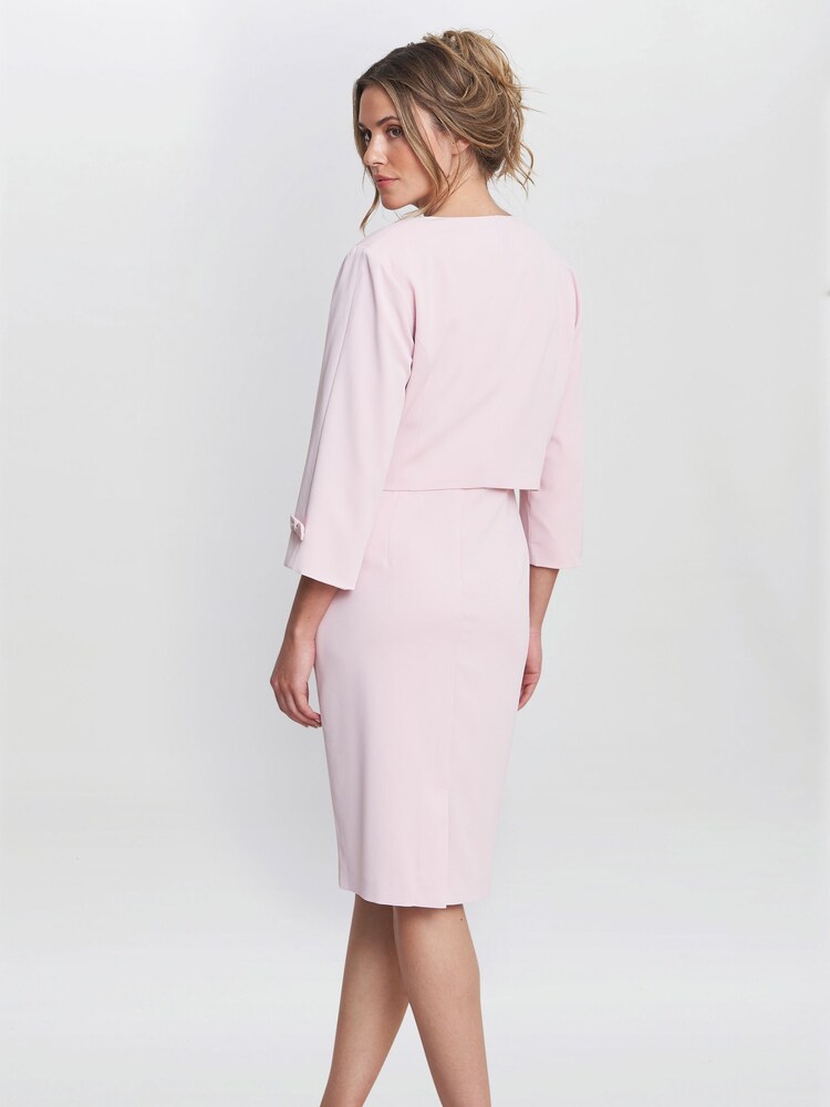 Robe et veste Gina Bacconi Corinne rose en crêpe - Image 2 of 6