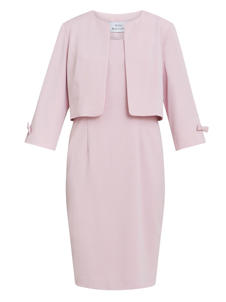 Robe et veste Gina Bacconi Corinne rose en crêpe - Image 4 of 6