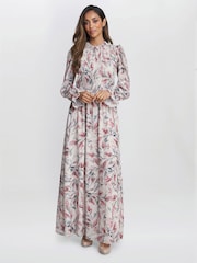 Gina Bacconi Thea Sheered Long Sleeve Dress - Image 1 of 5
