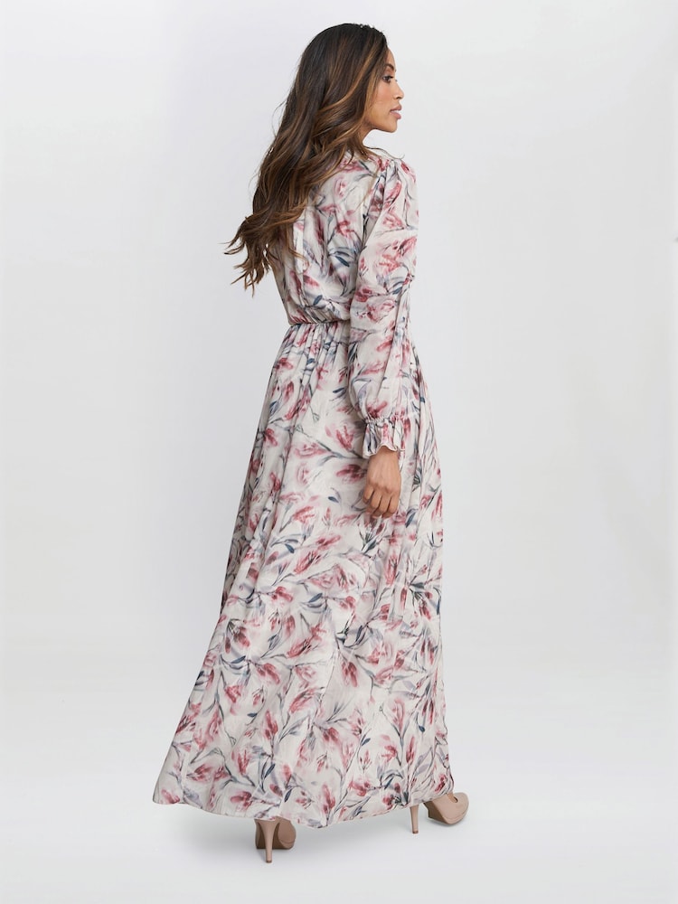 Gina Bacconi Thea Sheered Long Sleeve Dress - Image 2 of 5