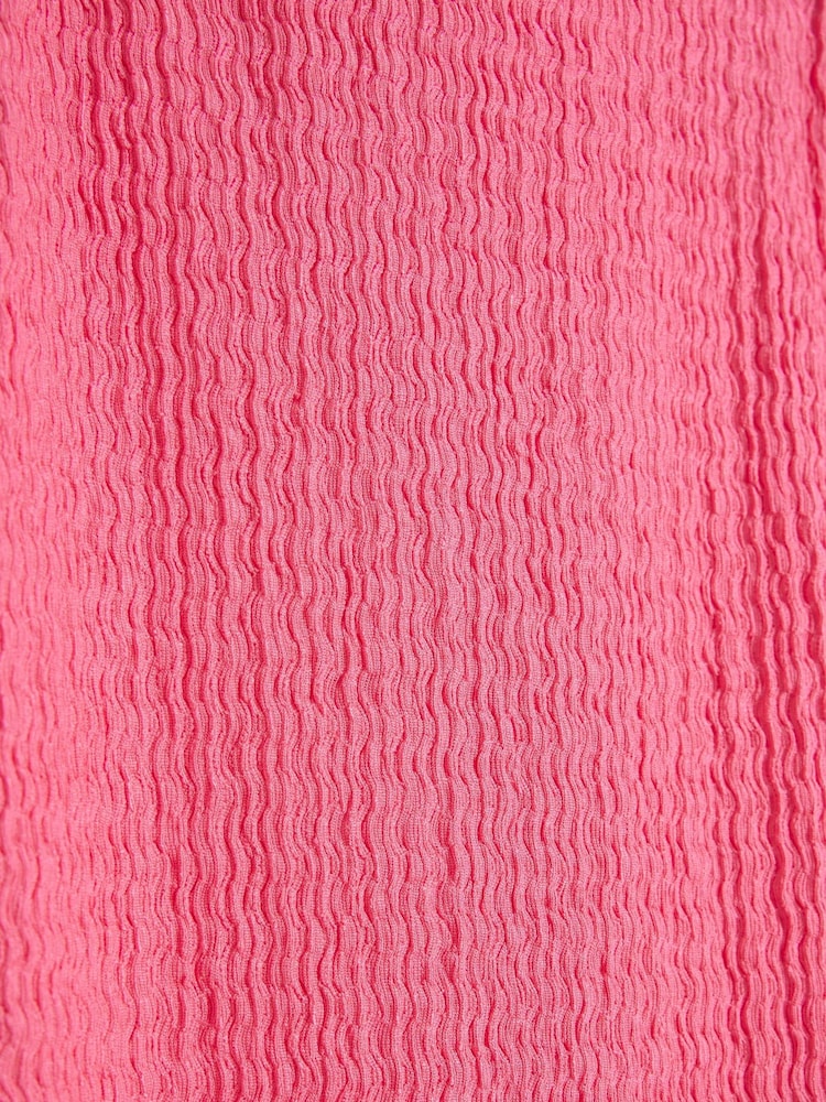 River Island Pink Girls Textured 100% Cottton T-Shirt and Kickflare Trousers Set - Image 3 of 3