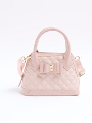 River Island Pink Girls Quilted BOWS Bag - Image 1 of 4