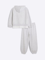 River Island Grey Girls Lounge 100% Cotton Hoodie and Joggers Set - Image 2 of 4