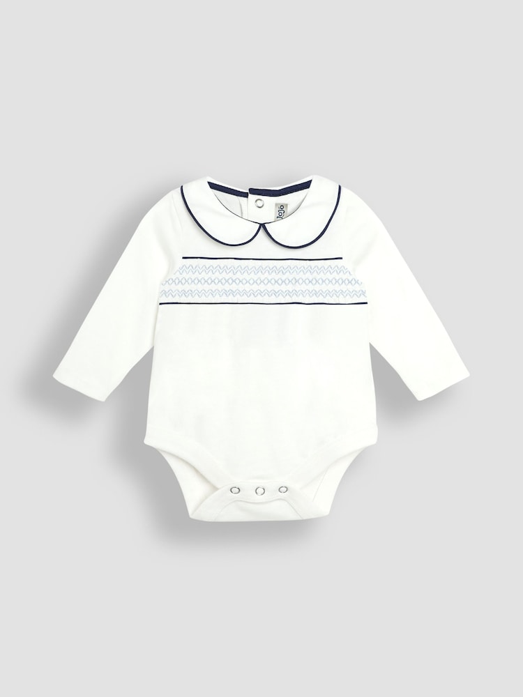 JoJo Maman Bébé Navy Smocked Body And Woven Shorts Set - Image 2 of 5