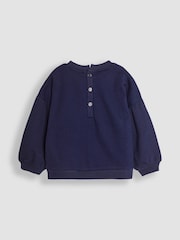 JoJo Maman Bébé Navy Unicorn Sequin Sweatshirt - Image 4 of 4