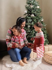 JoJo Maman Bébé Red Reindeer Christmas Knitted Dress - Image 4 of 4