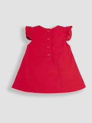 JoJo Maman Bébé Red Baby Robin Embroidered Cord  Dress and Body Set - Image 3 of 5
