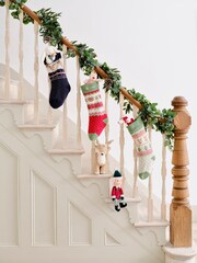 JoJo Maman Bébé Blue Reindeer Knitted Stocking - Image 3 of 3