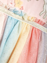 JoJo Maman Bébé Pink Unicorn Rainbow Tulle Party Dress - Image 5 of 5