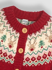 JoJo Maman Bébé Christmas Reindeer Cardigan - Imagen 3 de 3