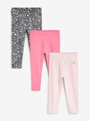 River Island Pink Girls Unicorn Leggings 3 Pack - Image 1 of 1