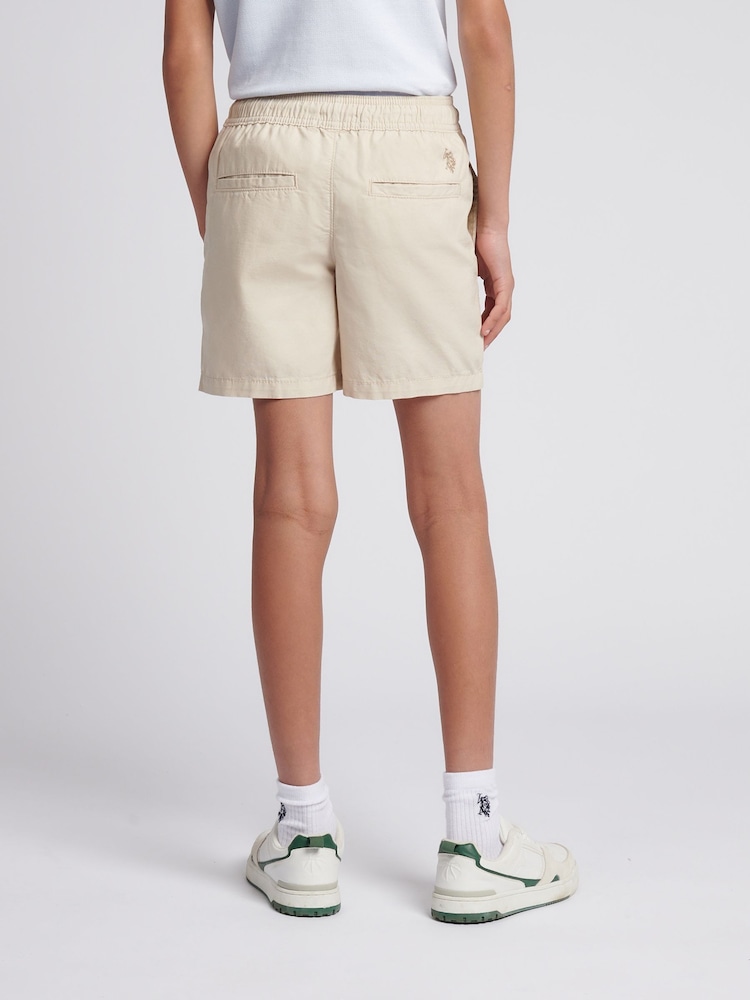 U.S. Polo Assn. Cream Boys Linen Blend Deck Shorts - Image 4 of 4