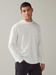 White Relaxed Fit Long Sleeve Crew Neck T-Shirt - Image 1 of 7
