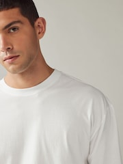 White Relaxed Fit Long Sleeve Crew Neck T-Shirt - Image 4 of 7