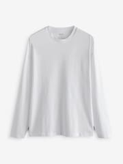 White Relaxed Fit Long Sleeve Crew Neck T-Shirt - Image 5 of 7