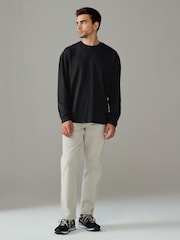 Black Relaxed Fit Long Sleeve Crew Neck T-Shirt - Image 2 of 7