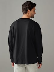 Black Relaxed Fit Long Sleeve Crew Neck T-Shirt - Image 3 of 7