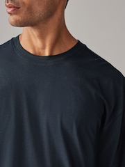 Navy Blue Relaxed Fit Long Sleeve Crew Neck T-Shirt - Image 4 of 7