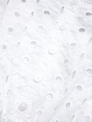 Abercrombie & Fitch Broderie Cut Out Detail 100% Cotton White Playsuit - Image 2 of 2