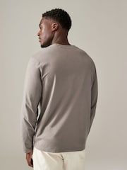 Blues/Grey/Neutrals Regular Fit Regular Fit Long Sleeve 100% Cotton T-Shirts 5 Pack - Image 10 of 16