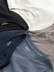 Blues/Grey/Neutrals Regular Fit Regular Fit Long Sleeve 100% Cotton T-Shirts 5 Pack - Image 15 of 16